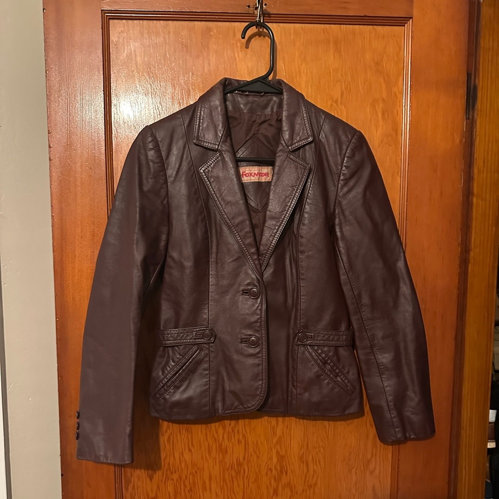 Foxmoor Maroon XS Leather Jacket Preowned